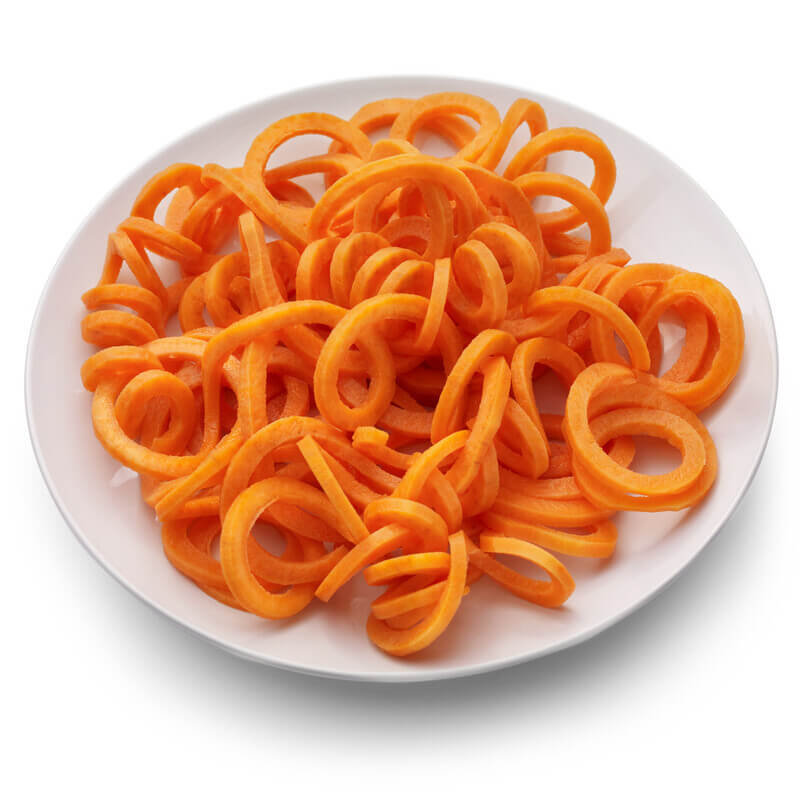 5KSM1APC spirálozó adapterrel készült vastag sárgarépa spirálok. 5KSM1APC spirálozó adapterrel készült vastag sárgarépa spirálok.